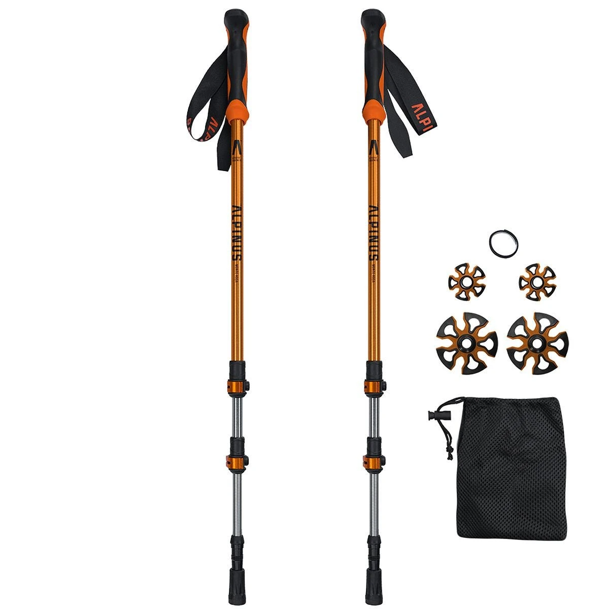 Alpinus Tactical Trekking Poles Monte Rosa Orange - Image 2